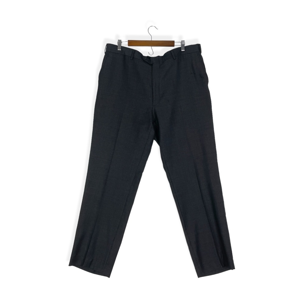Bensol Tessuto Marzotto Men’s Pants Sz 36 Made in Italy 100% Wool Gingham Black